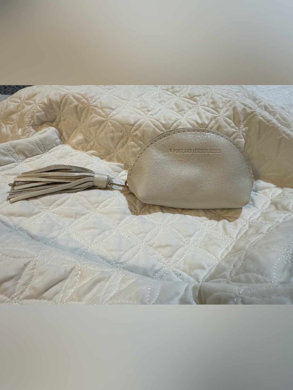 Portland Leather Goods Taco Tassel Pouch Pearl Iridescent NWOT